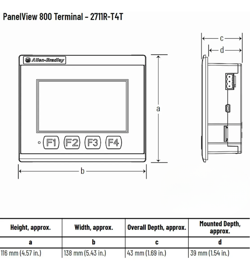 IHM Allen Bradley Panelview 800 2711r-t4t 4 Pol